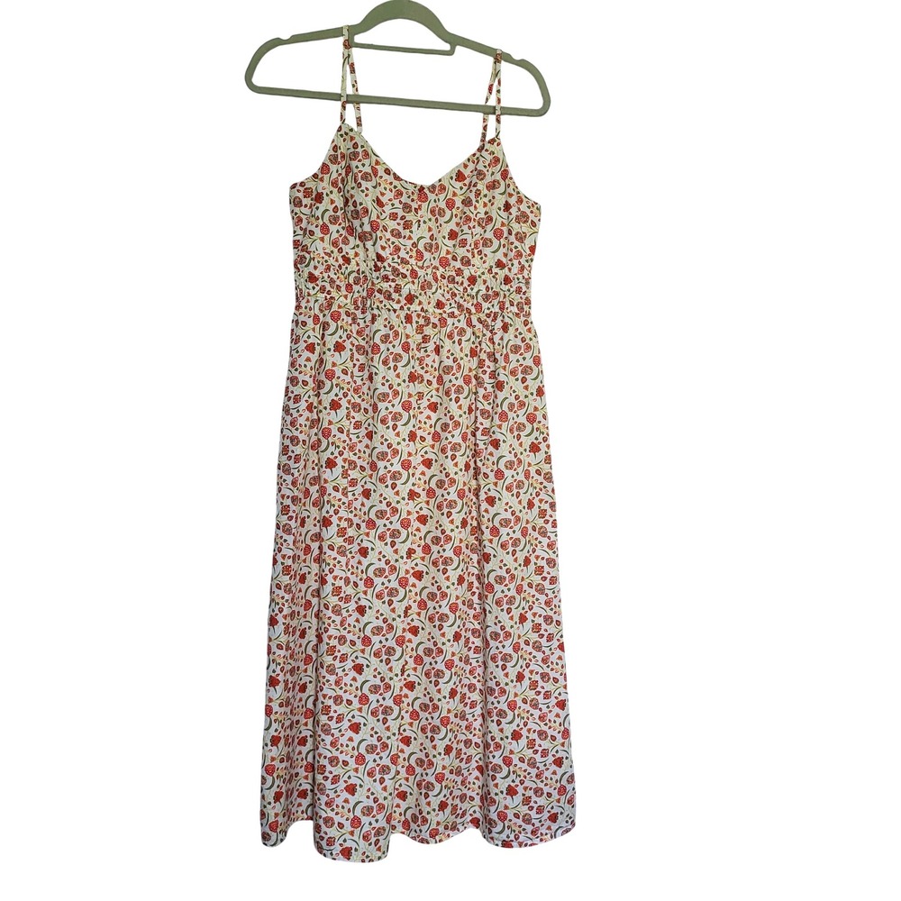 Old Navy Country Farmgirl Dress Floral Sundress Womens M Midi Cotton Coquette‎